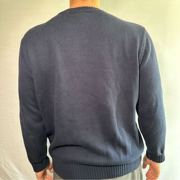 Dockers Blue and White Crewneck Sweater Argyle Pattern - Picture 4 of 6